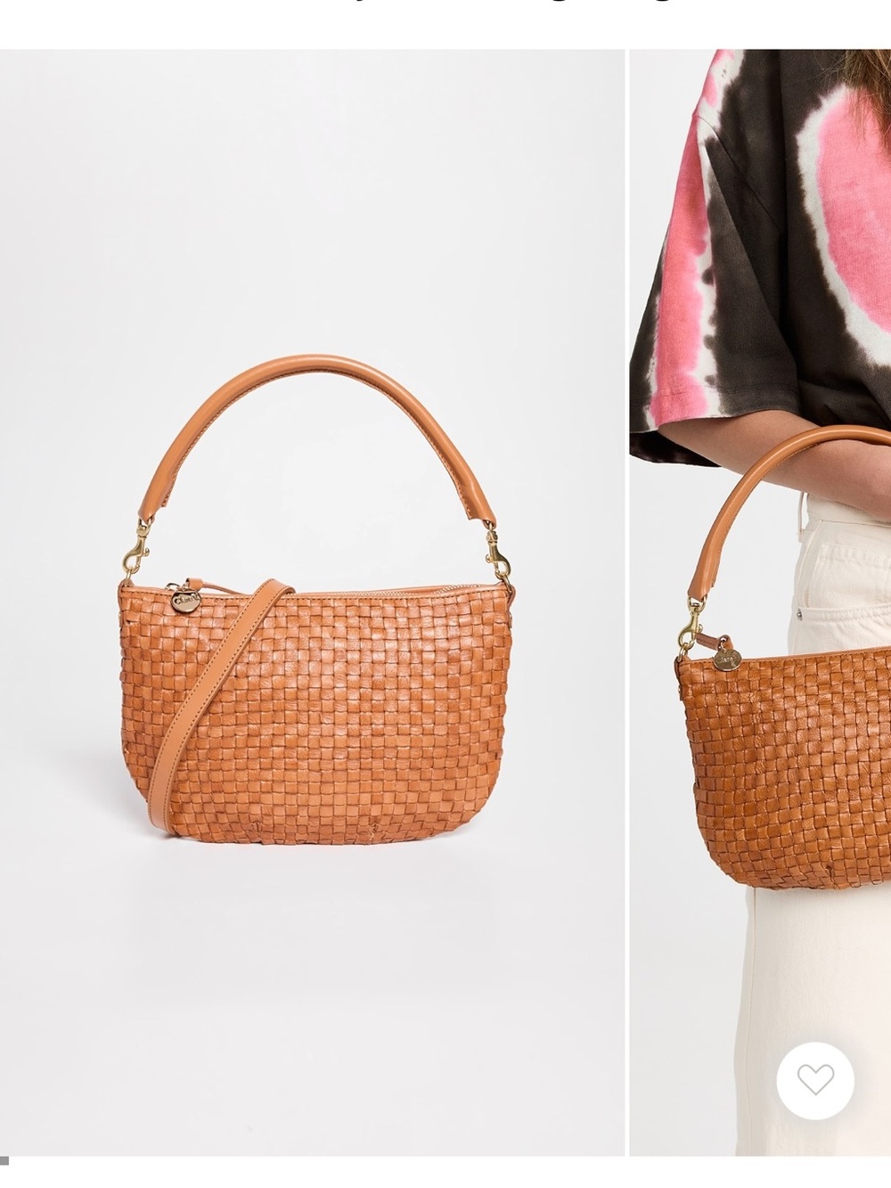 Woven Leather Crossbody Bag in Tan - Picture 4 of 8